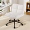 Costway Cross Legged Chair with Wheels Padded Seat Adjustable Height for Bedroom Beige/Gray
